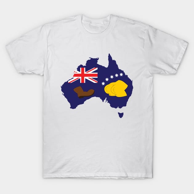 Australian Booting Flag 23 T-Shirt by Rock Bottom